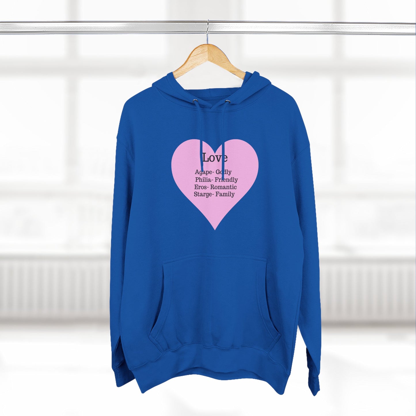 Cozy Heartfelt Love Fleece Hoodie | Soft Three-Panel Everyday Comfort