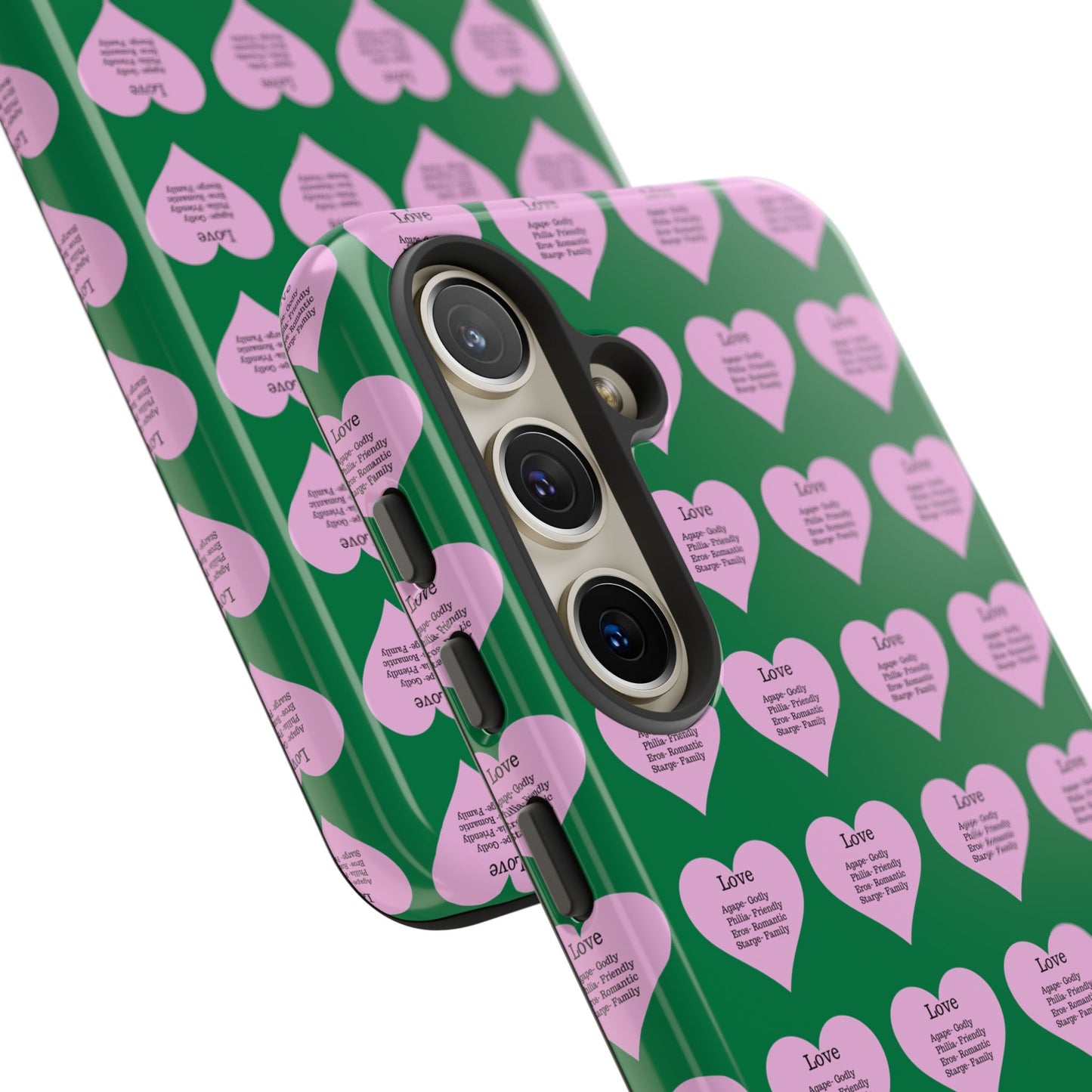 Hearts-A-Flutter Phone Case (Samsung)(Dark green)