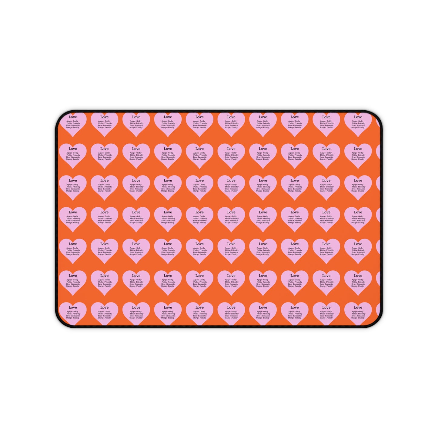 Love Hearts Desk Mat (Orange)