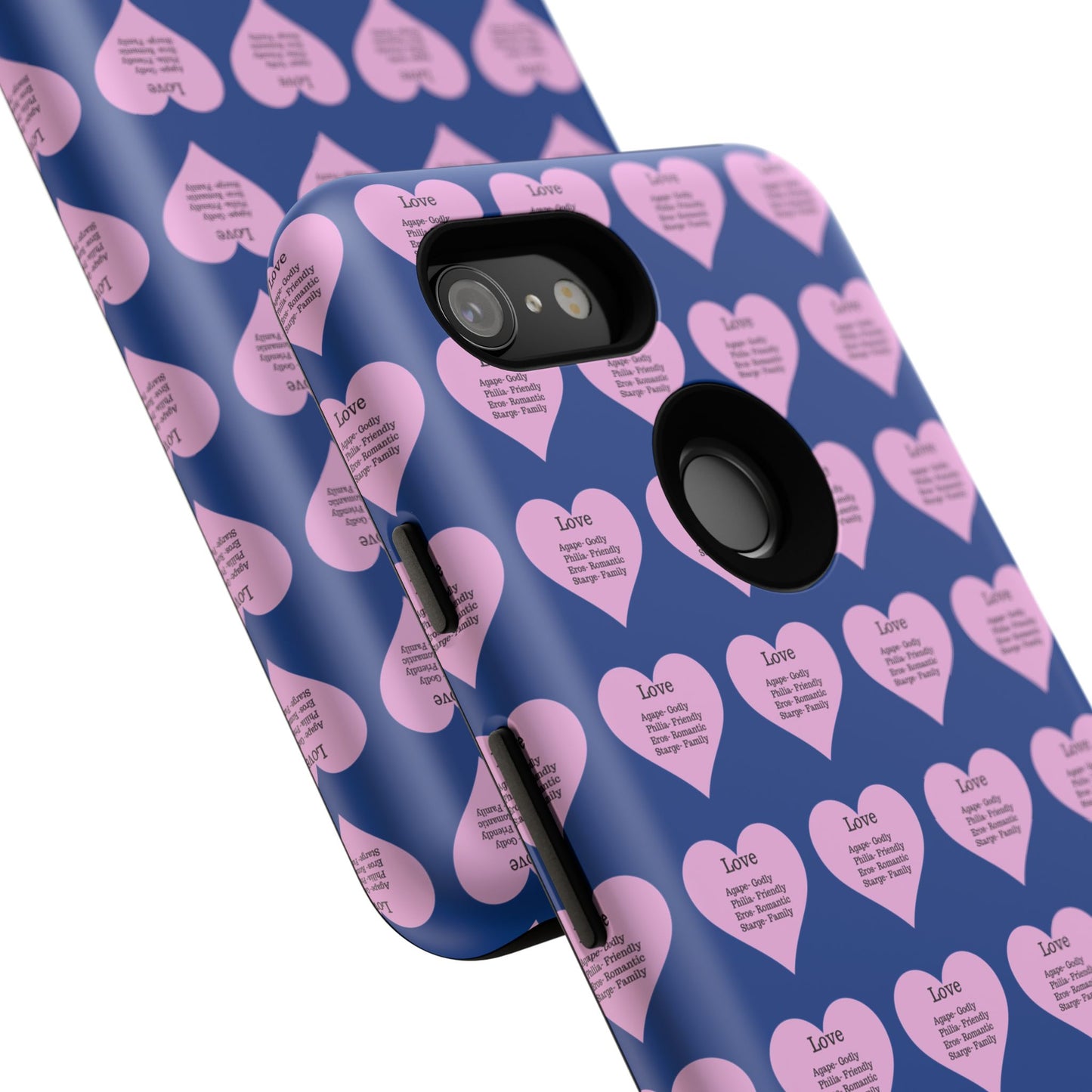 Hearts-A-Flutter Phone Case (iPhone, Google Pixel)(Dark blue)