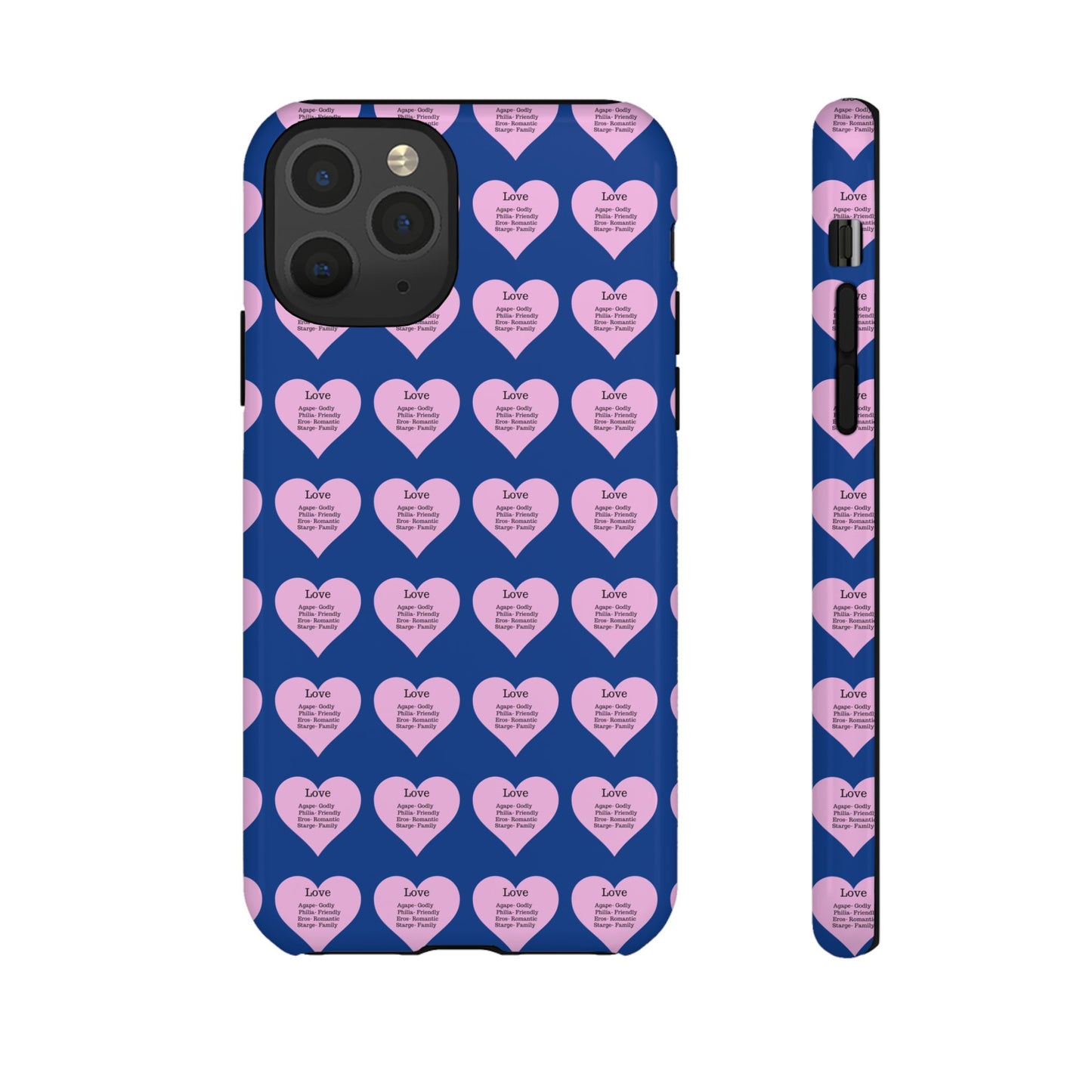 Hearts-A-Flutter Phone Case (iPhone, Google Pixel)(Dark blue)