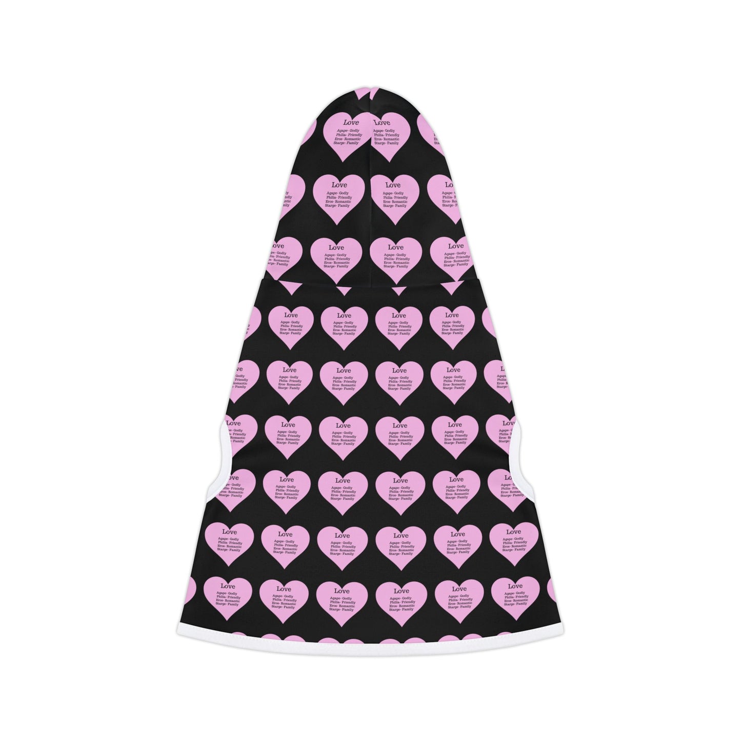 Charming Heart Pet Hoodie Pattern (Black)