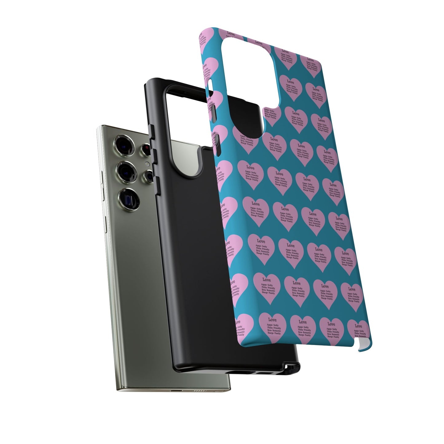 Hearts-A-Flutter Phone Case (Samsung)(Turquoise)