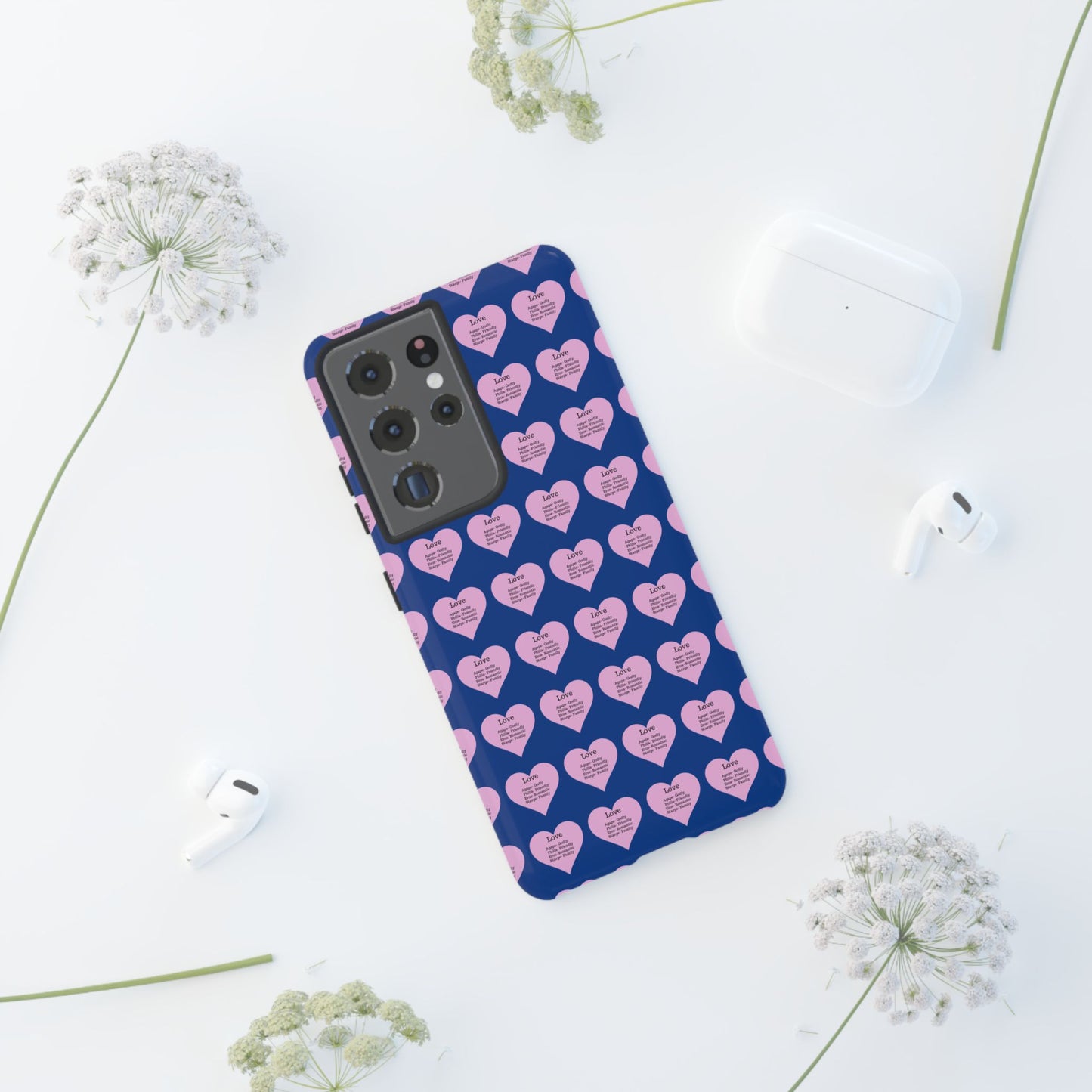 Hearts-A-Flutter Phone Case (Samsung)(Dark blue)