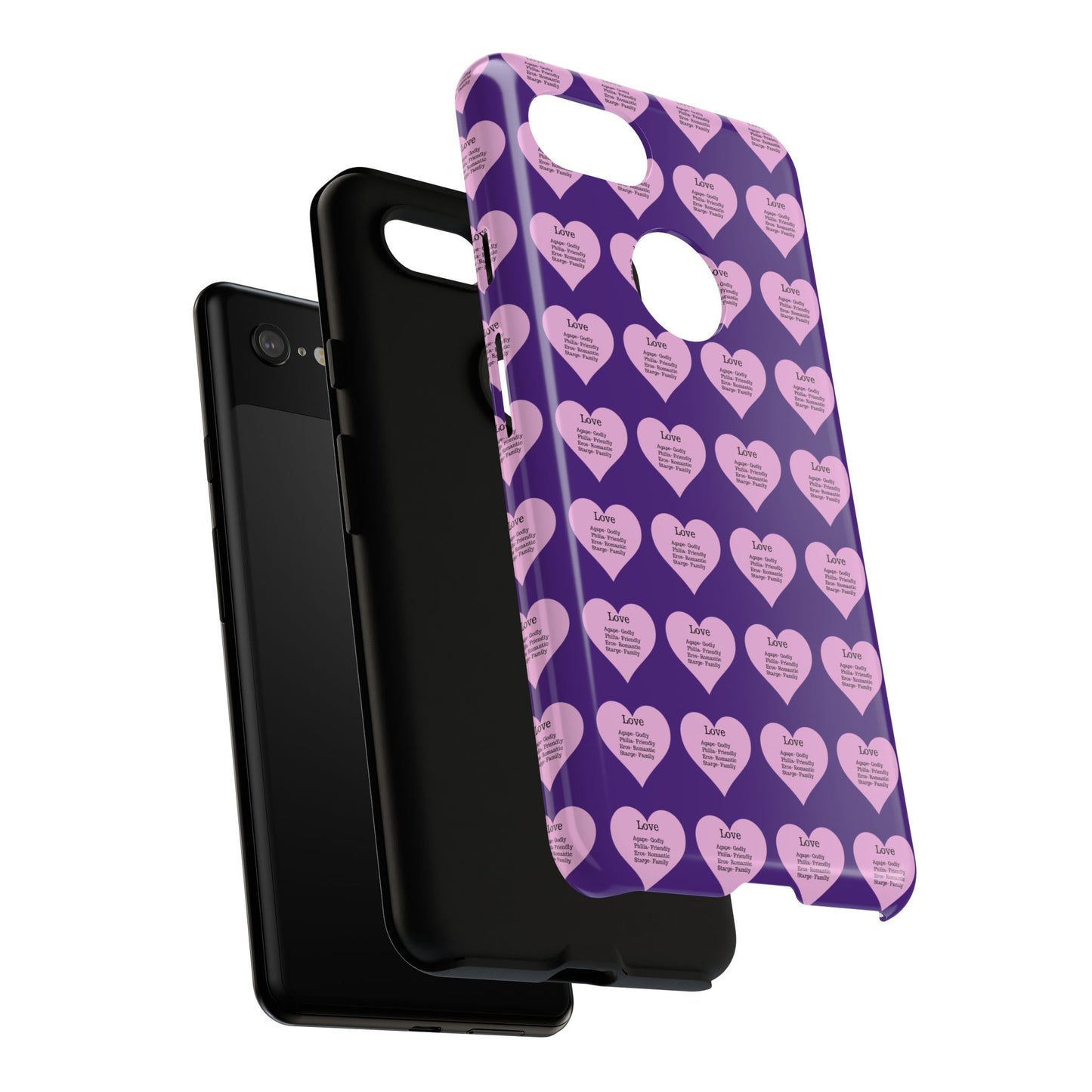 Hearts-A-Flutter Phone Case (iPhone, Google Pixel)(Purple)