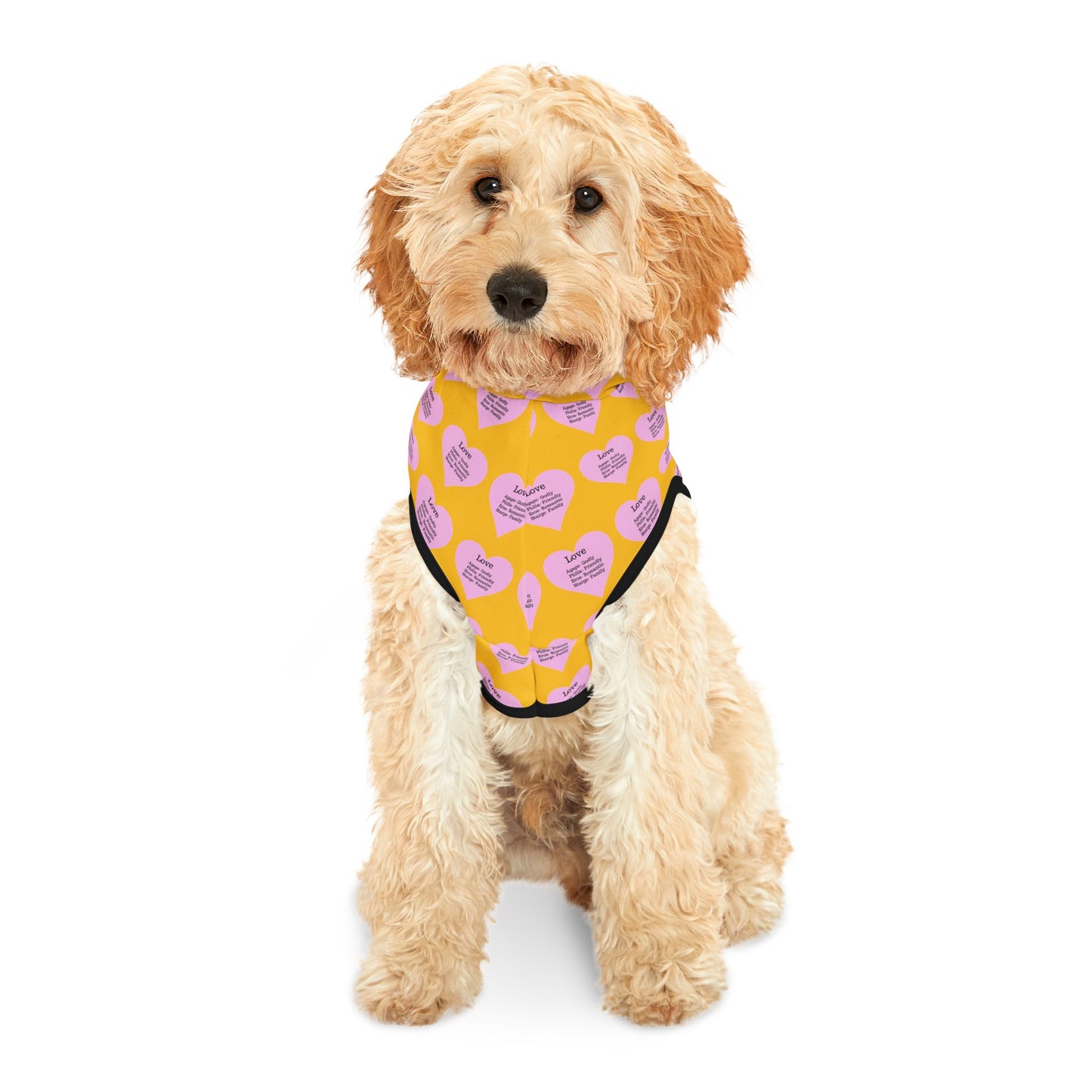 Charming Heart Pet Hoodie Pattern (Yellow)