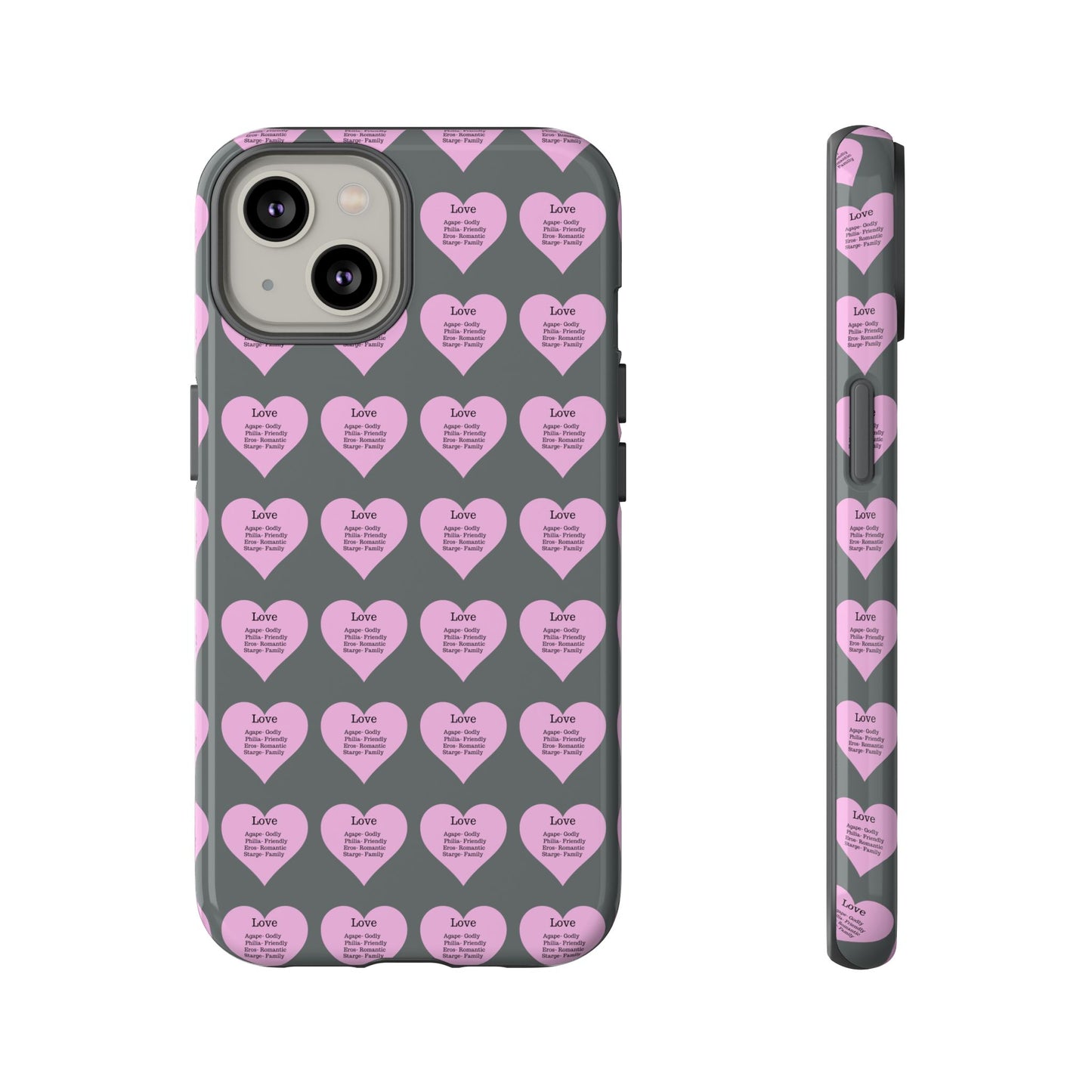 Hearts-A-Flutter Phone Case (iPhone, Google Pixel)(Dark grey)