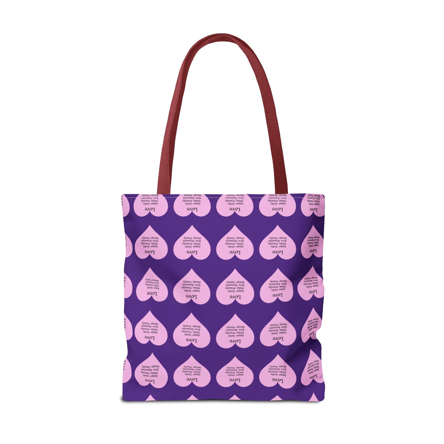 Pink Hearts Tote Bag (Purple)