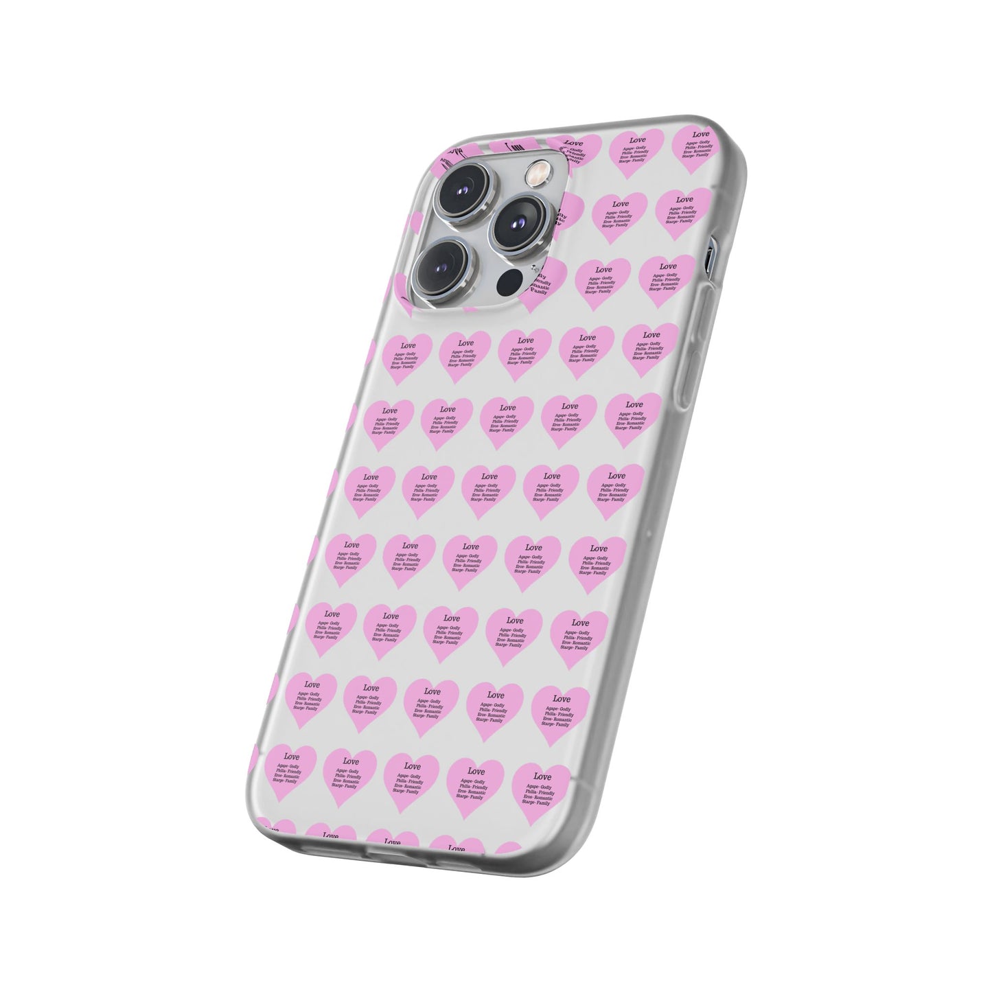 Pink Hearts Transparent Phone Case