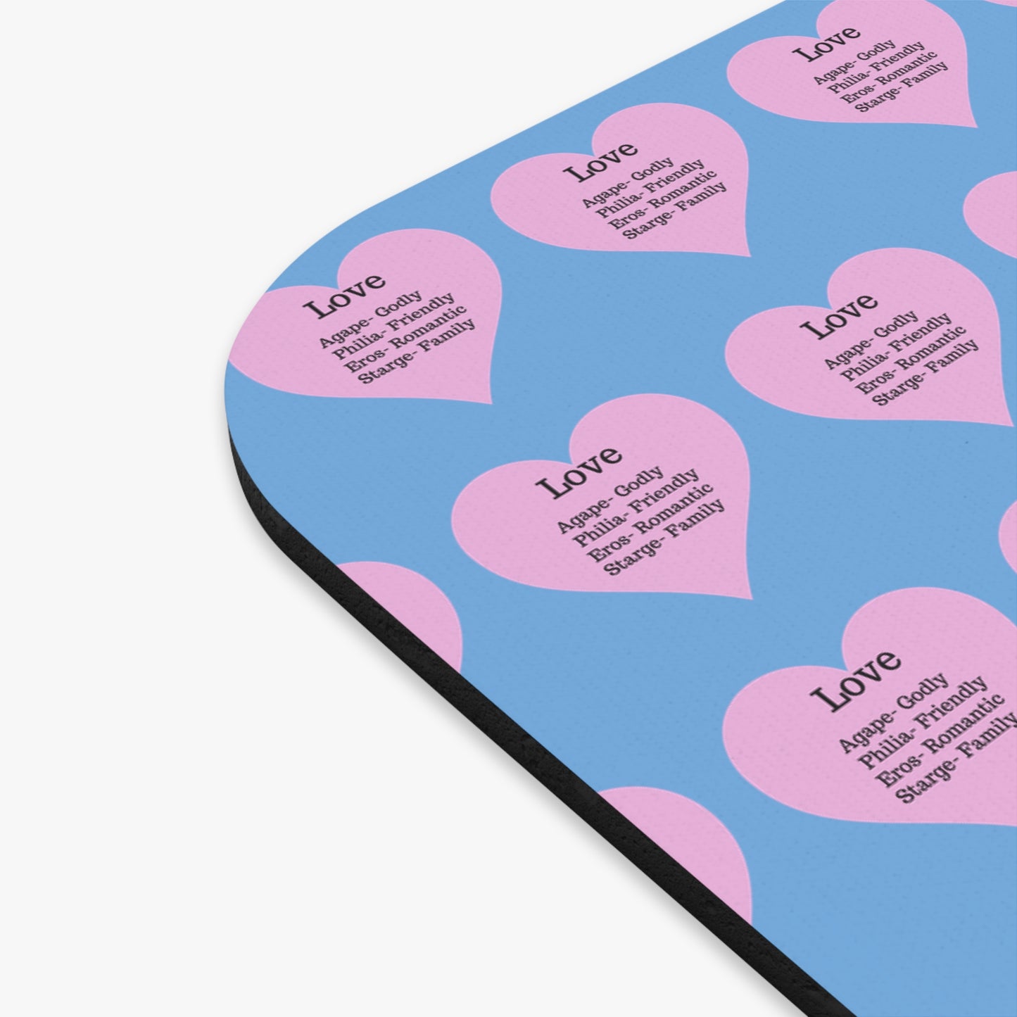 The Four Loves Mouse Pad Pattern Look (Light blue)