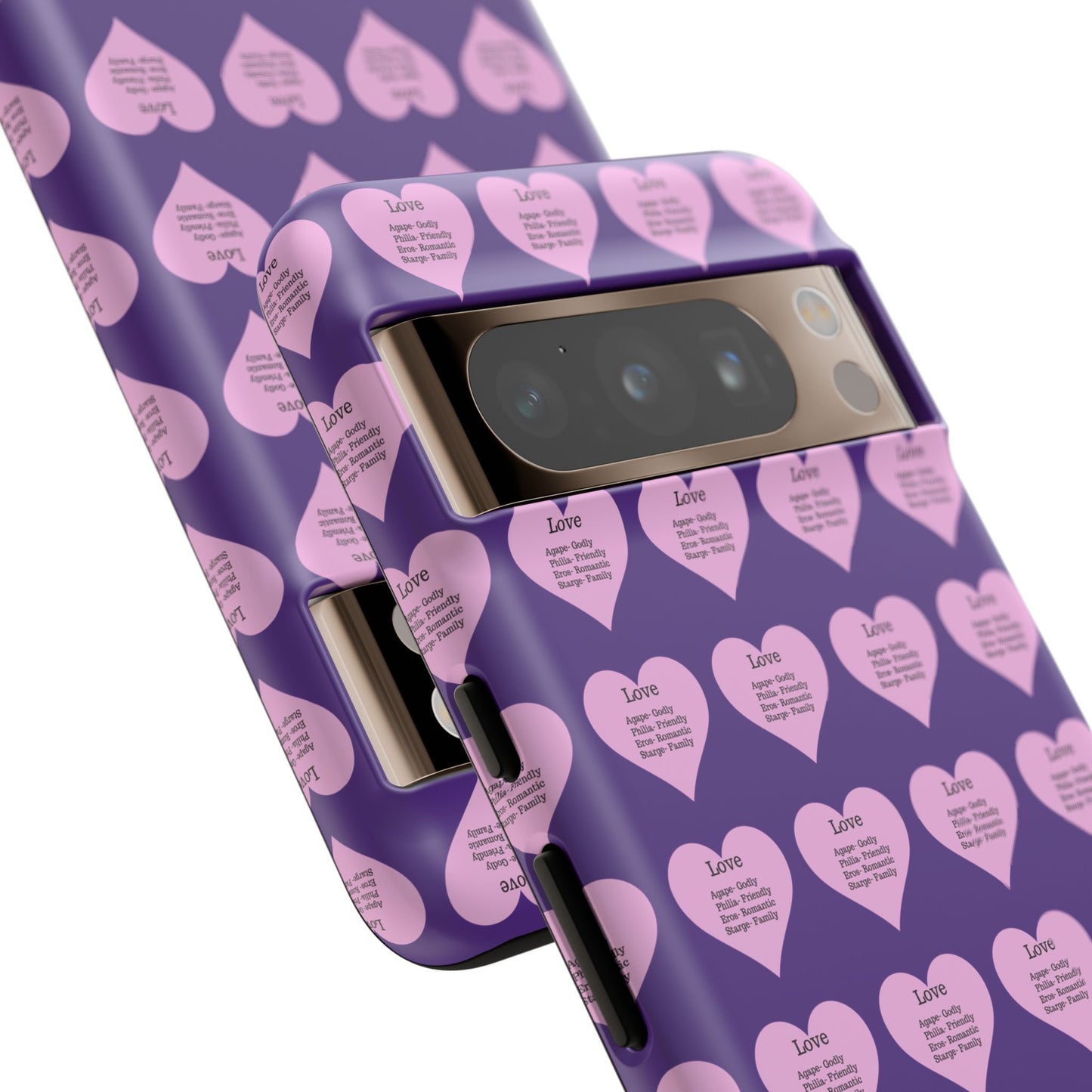 Hearts-A-Flutter Phone Case (iPhone, Google Pixel)(Purple)