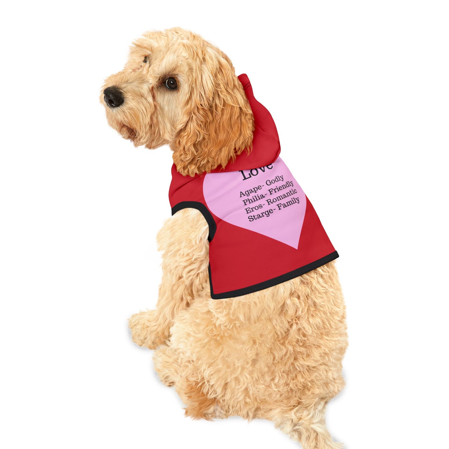 Charming Heart Pet Hoodie (Dark red)