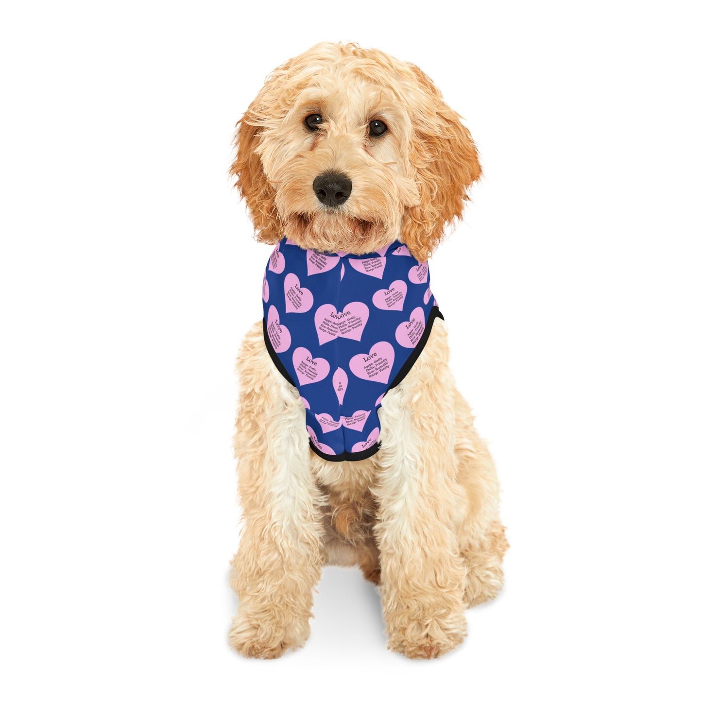 Charming Heart Pet Hoodie Pattern (Dark blue)