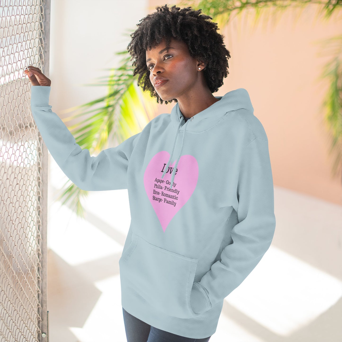 Cozy Heartfelt Love Fleece Hoodie | Soft Three-Panel Everyday Comfort