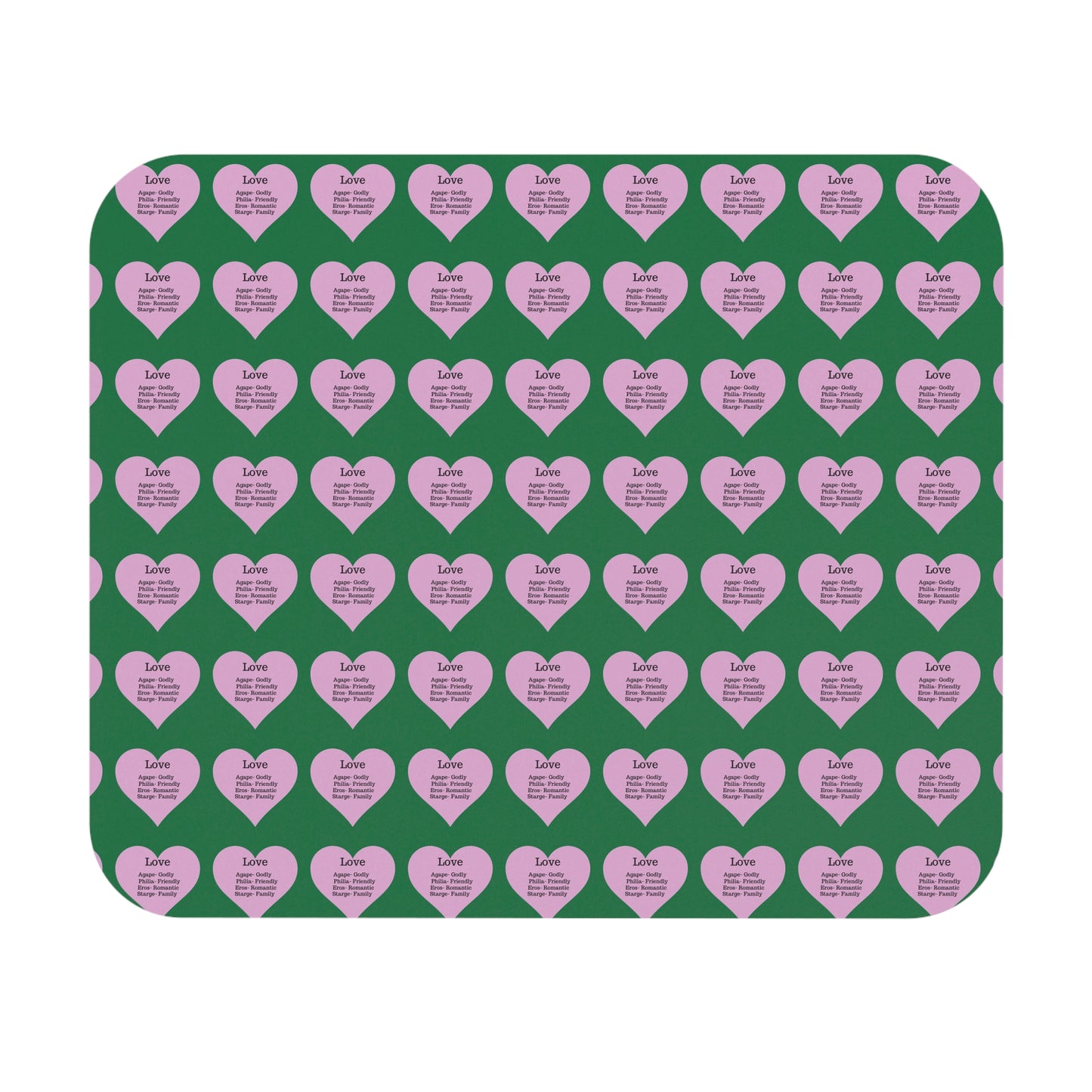 The Four Loves Mouse Pad Pattern Look (Dark green)
