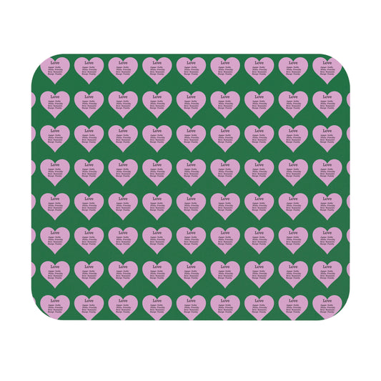 The Four Loves Mouse Pad Pattern Look (Dark green)