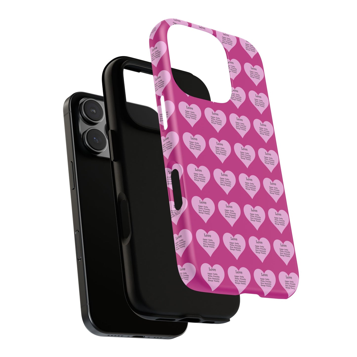 Hearts-A-Flutter Phone Case (iPhone, Google Pixel)(Pink)