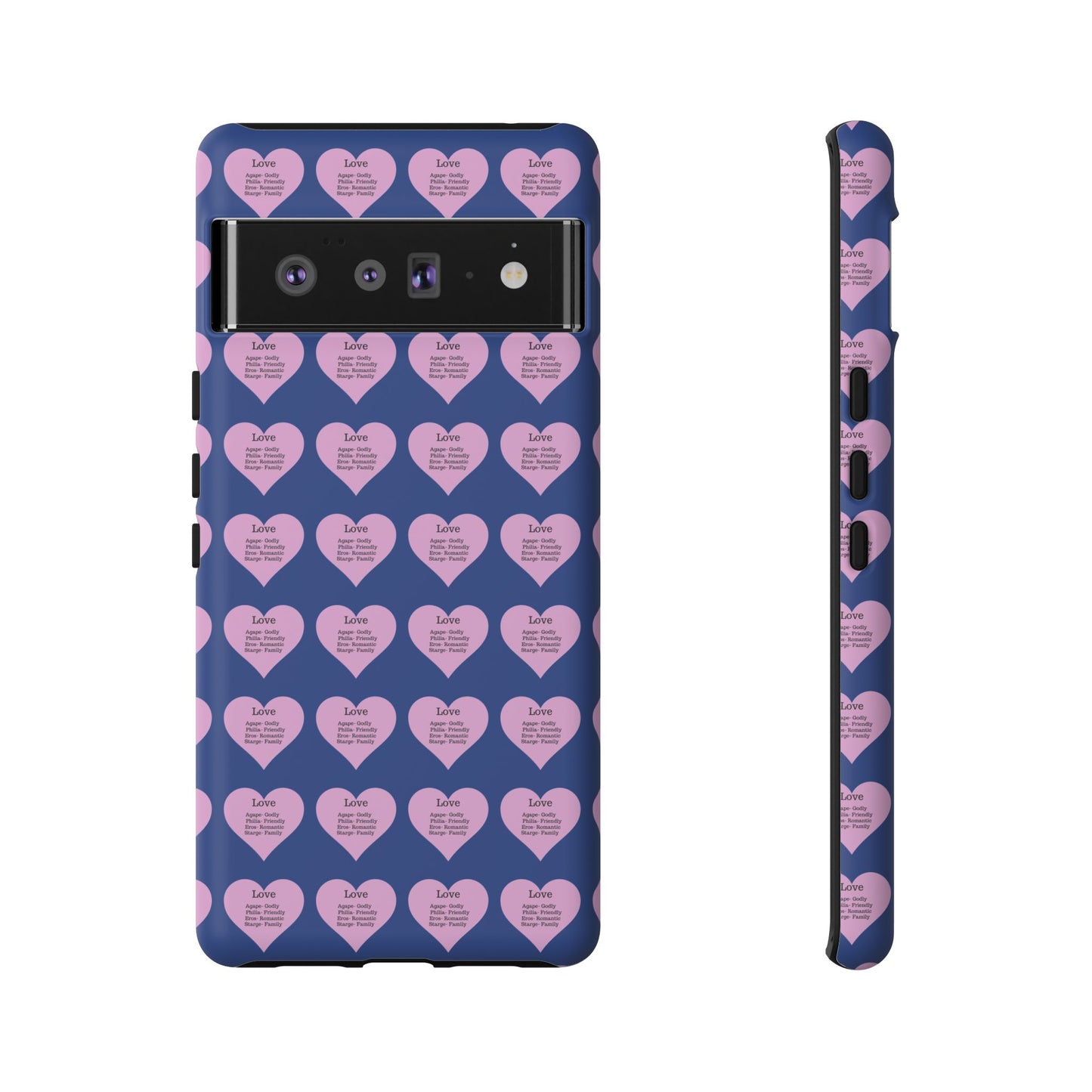 Hearts-A-Flutter Phone Case (iPhone, Google Pixel)(Dark blue)