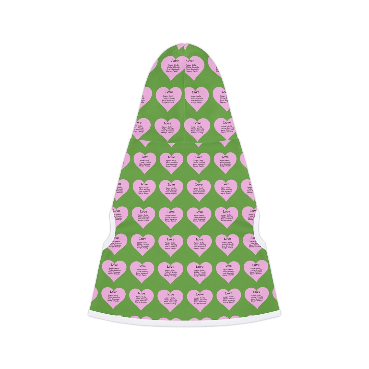Charming Heart Pet Hoodie Pattern (Green)