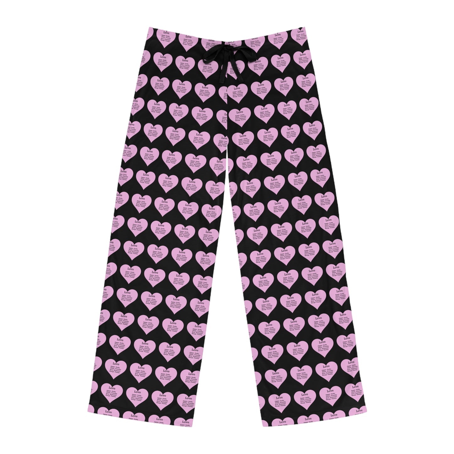 Men's All-Over Print Pajama Pants (Black)