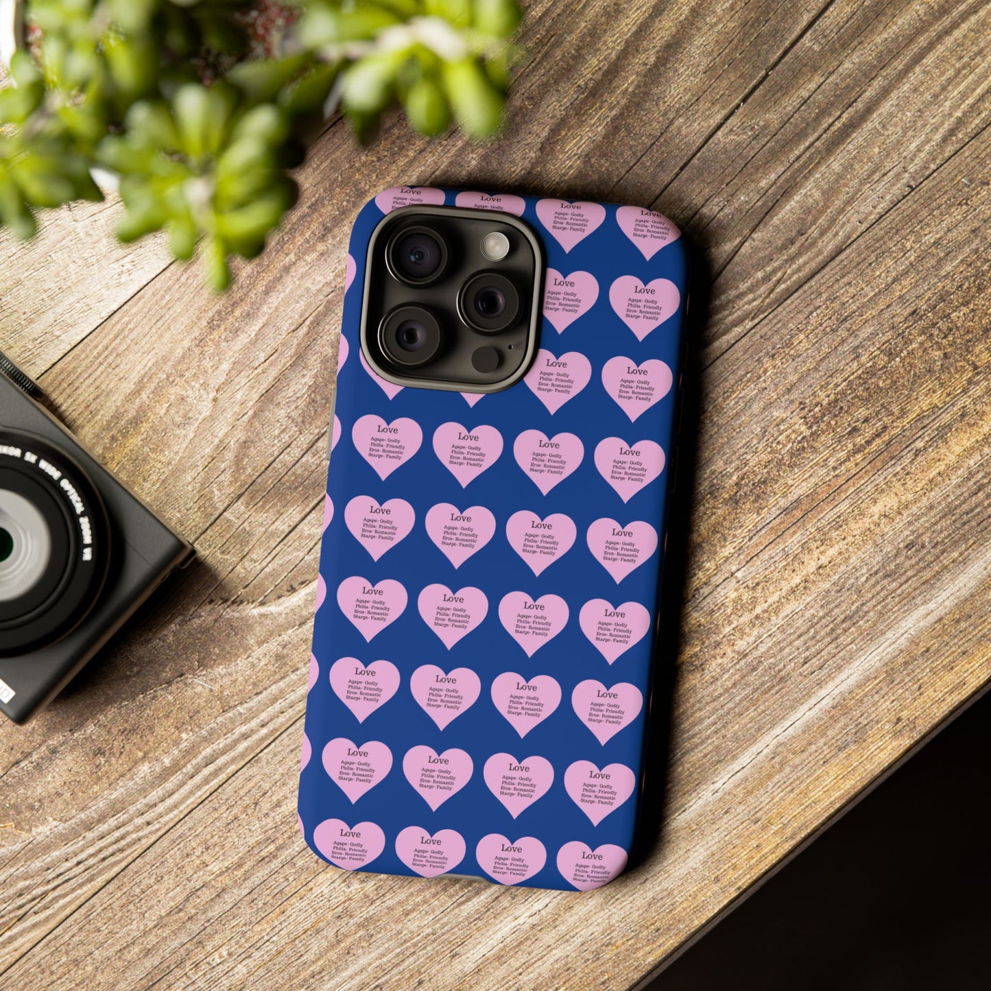 Hearts-A-Flutter Phone Case (iPhone, Google Pixel)(Dark blue)