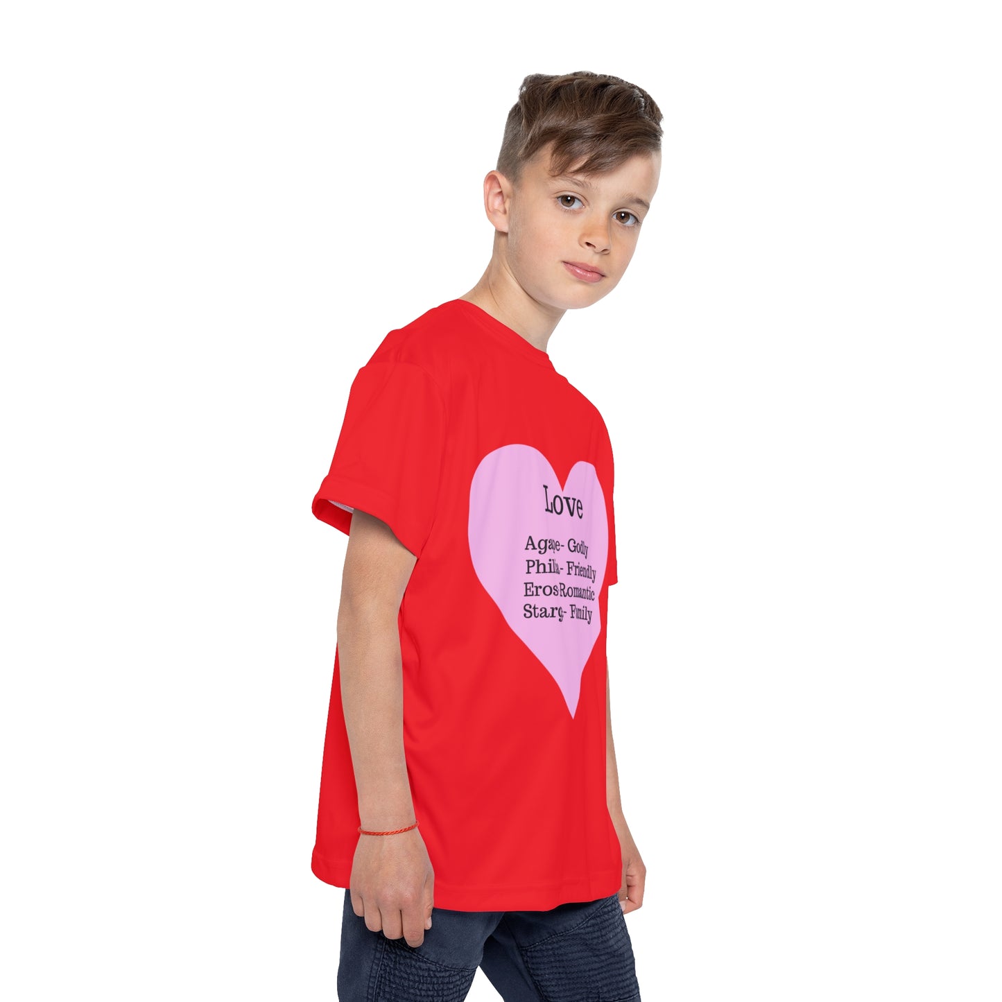 Types of Love Heart Kids Performance Jersey (Red)