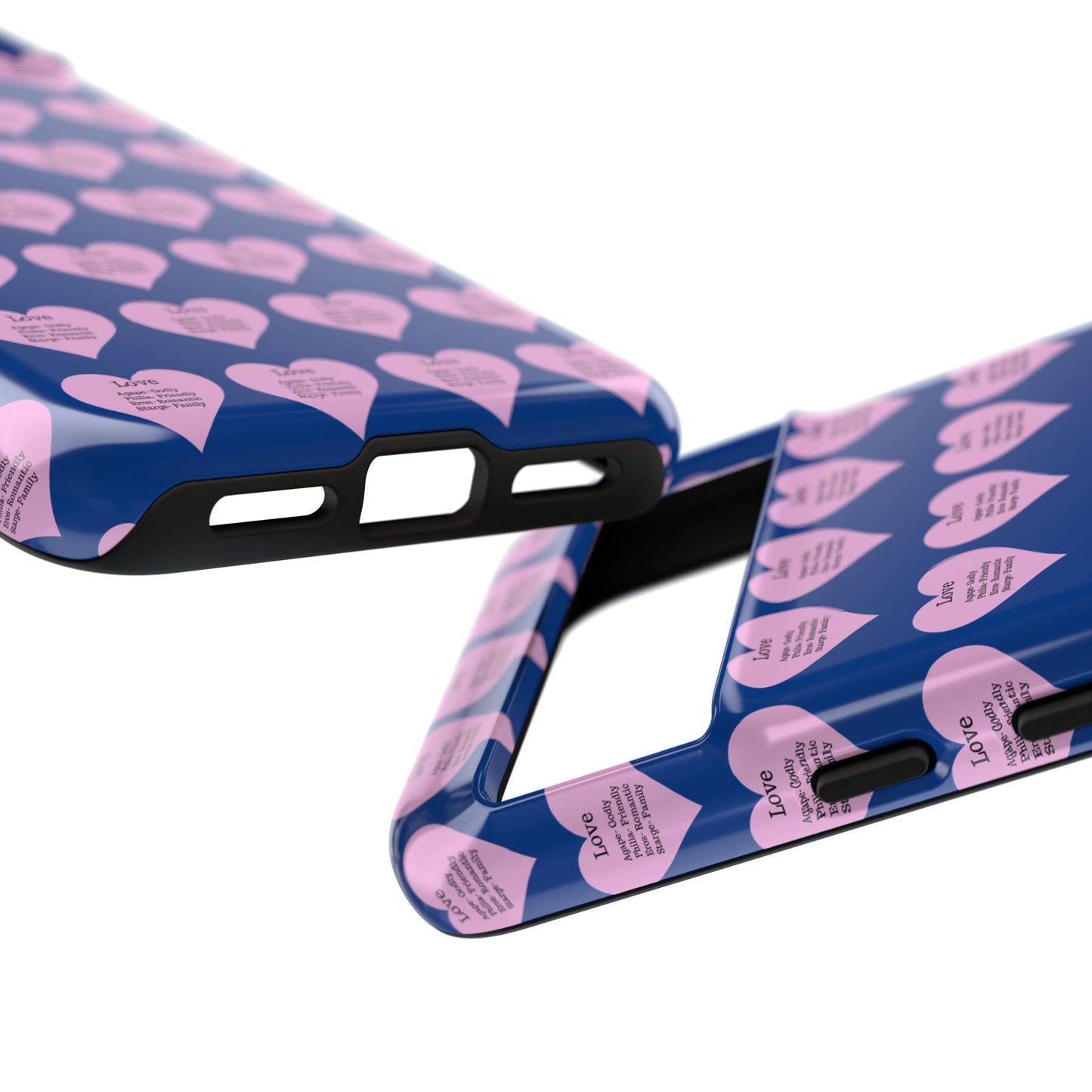 Hearts-A-Flutter Phone Case (iPhone, Google Pixel)(Dark blue)