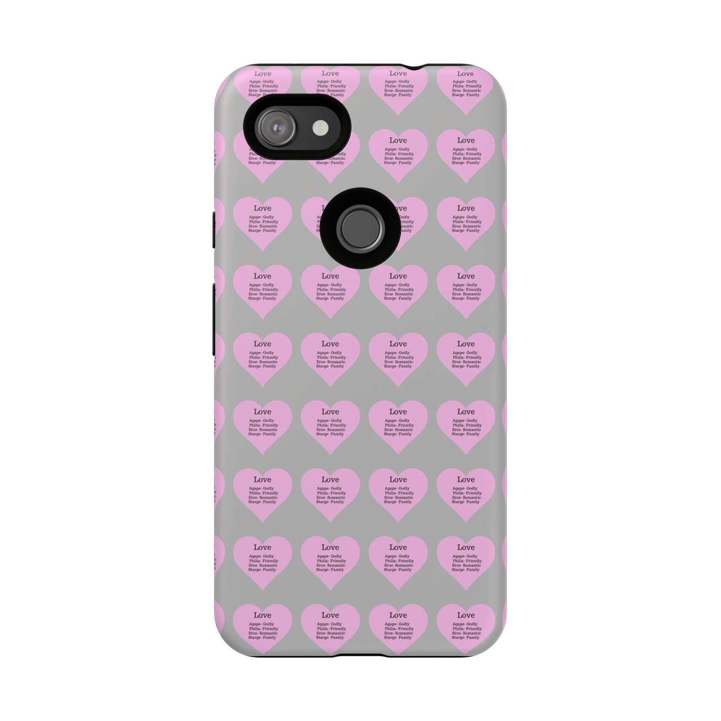 Hearts-A-Flutter Phone Case (iPhone, Google Pixel)(Light grey)