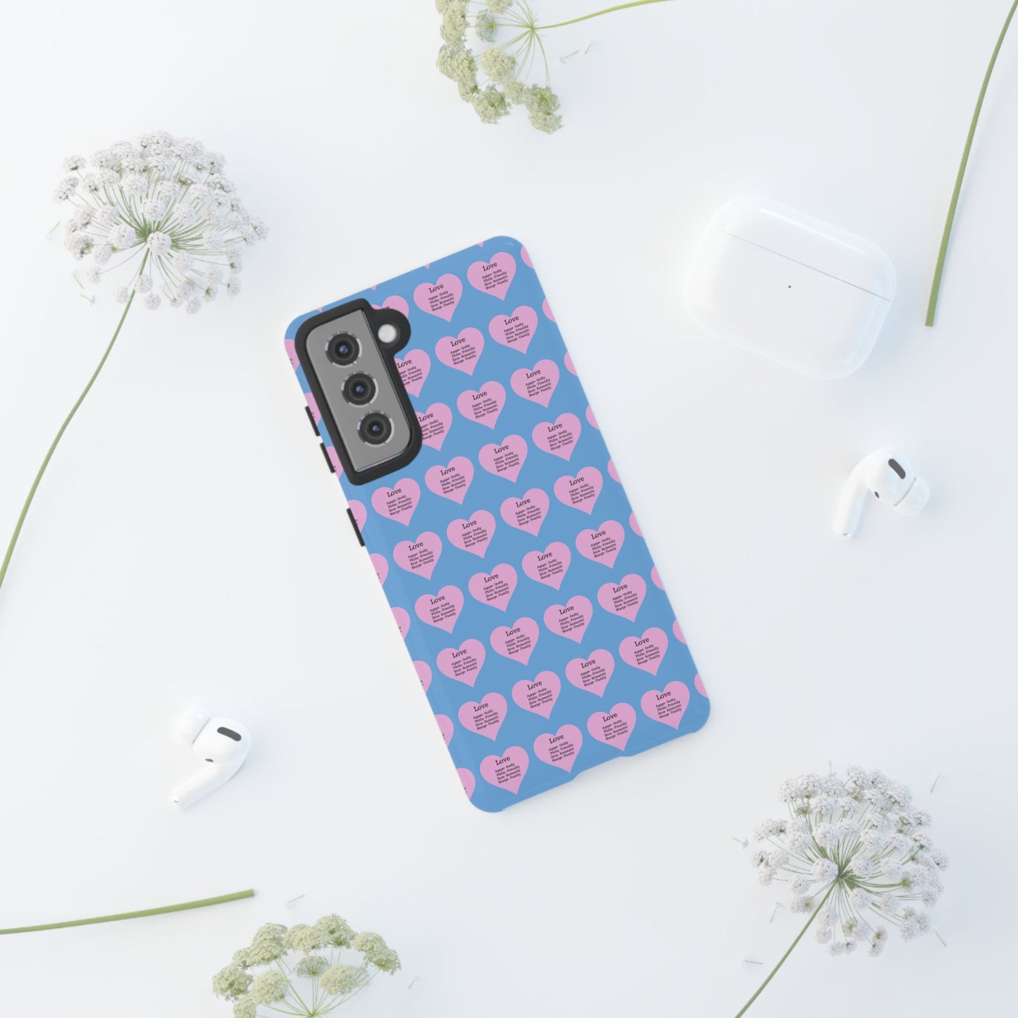 Hearts-A-Flutter Phone Case (Samsung)(Light blue)