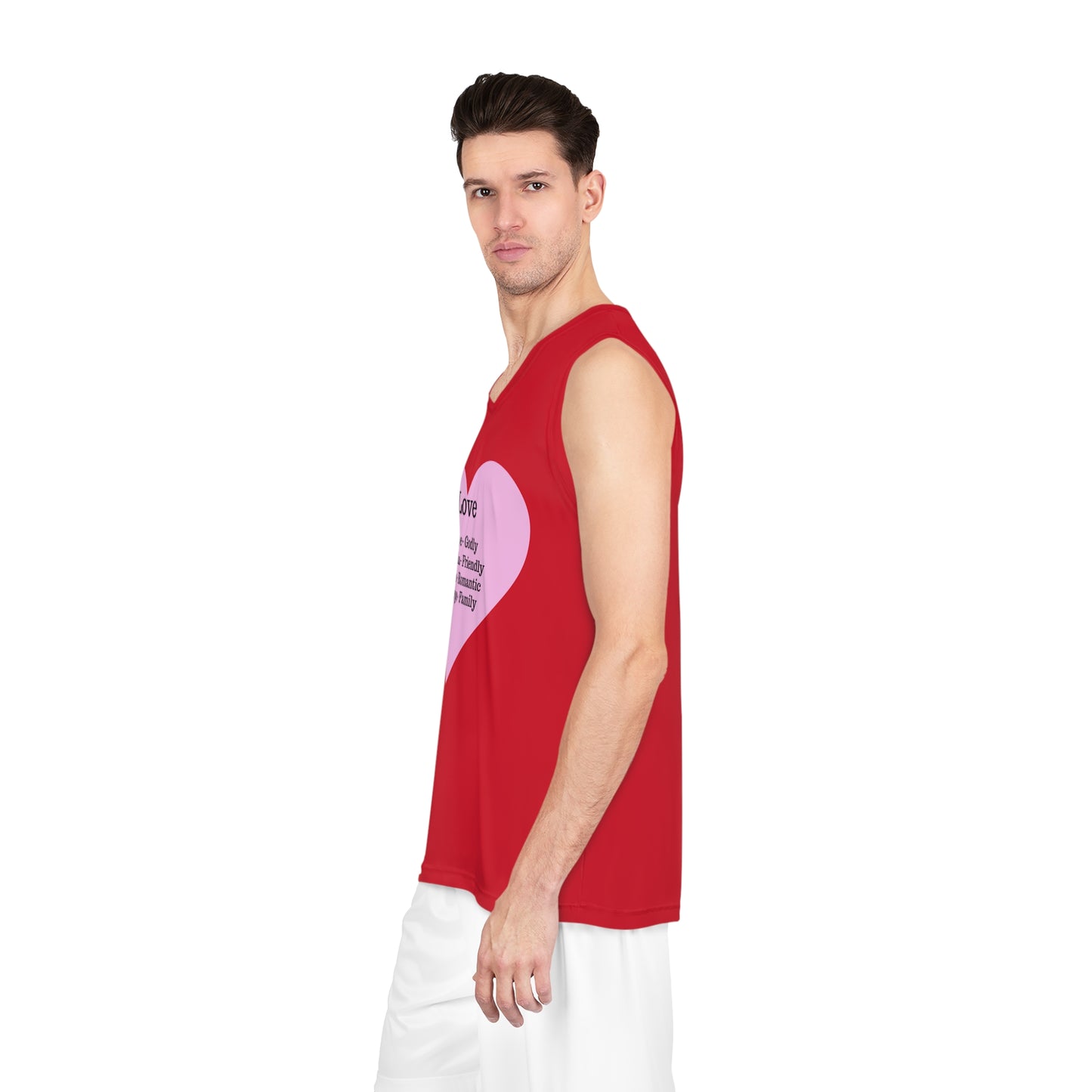 Love Heart Basketball Jersey (Dark Red)