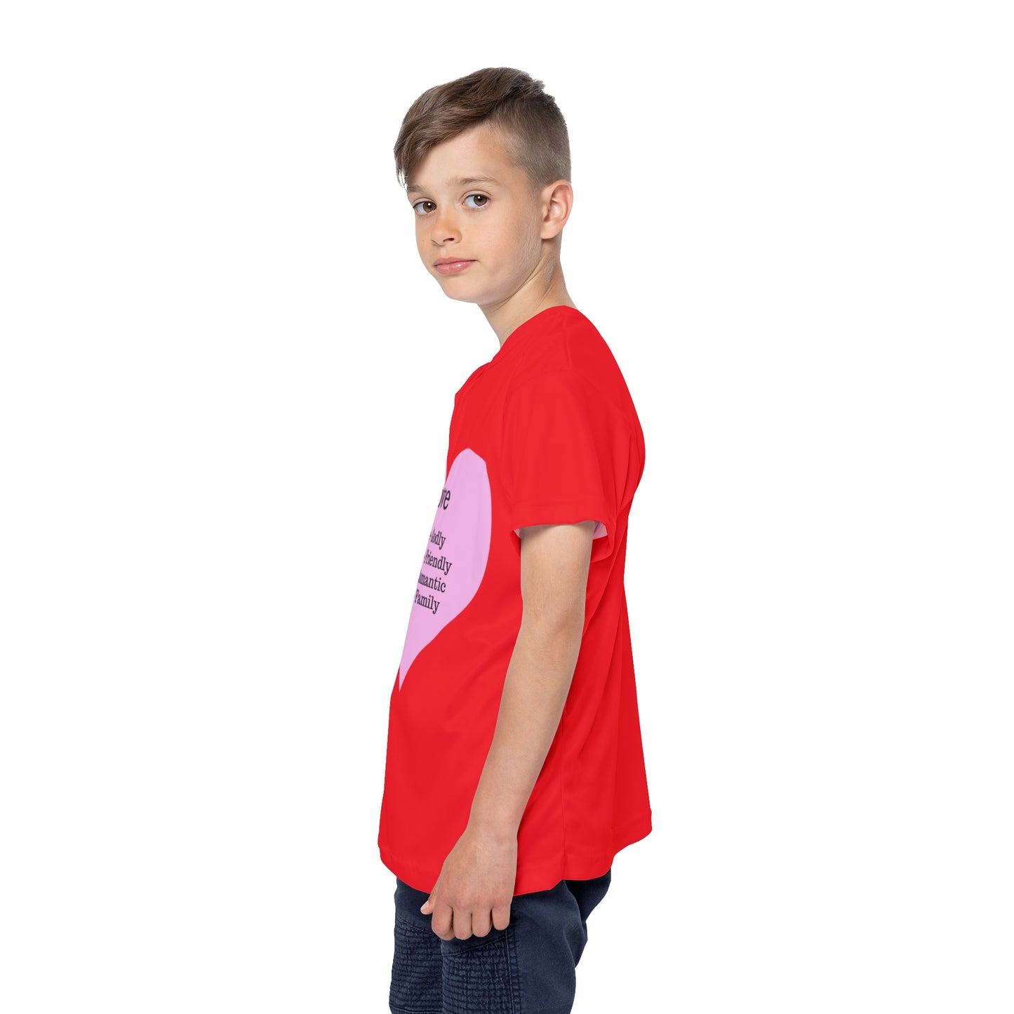 Types of Love Heart Kids Performance Jersey (Red)