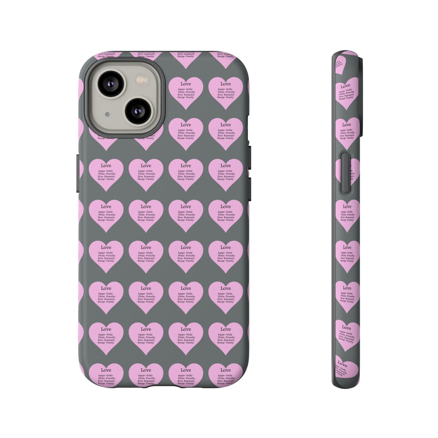 Hearts-A-Flutter Phone Case (iPhone, Google Pixel)(Dark grey)