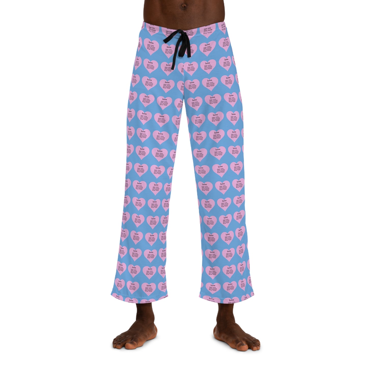 Men's All-Over Print Pajama Pants (Light Blue)