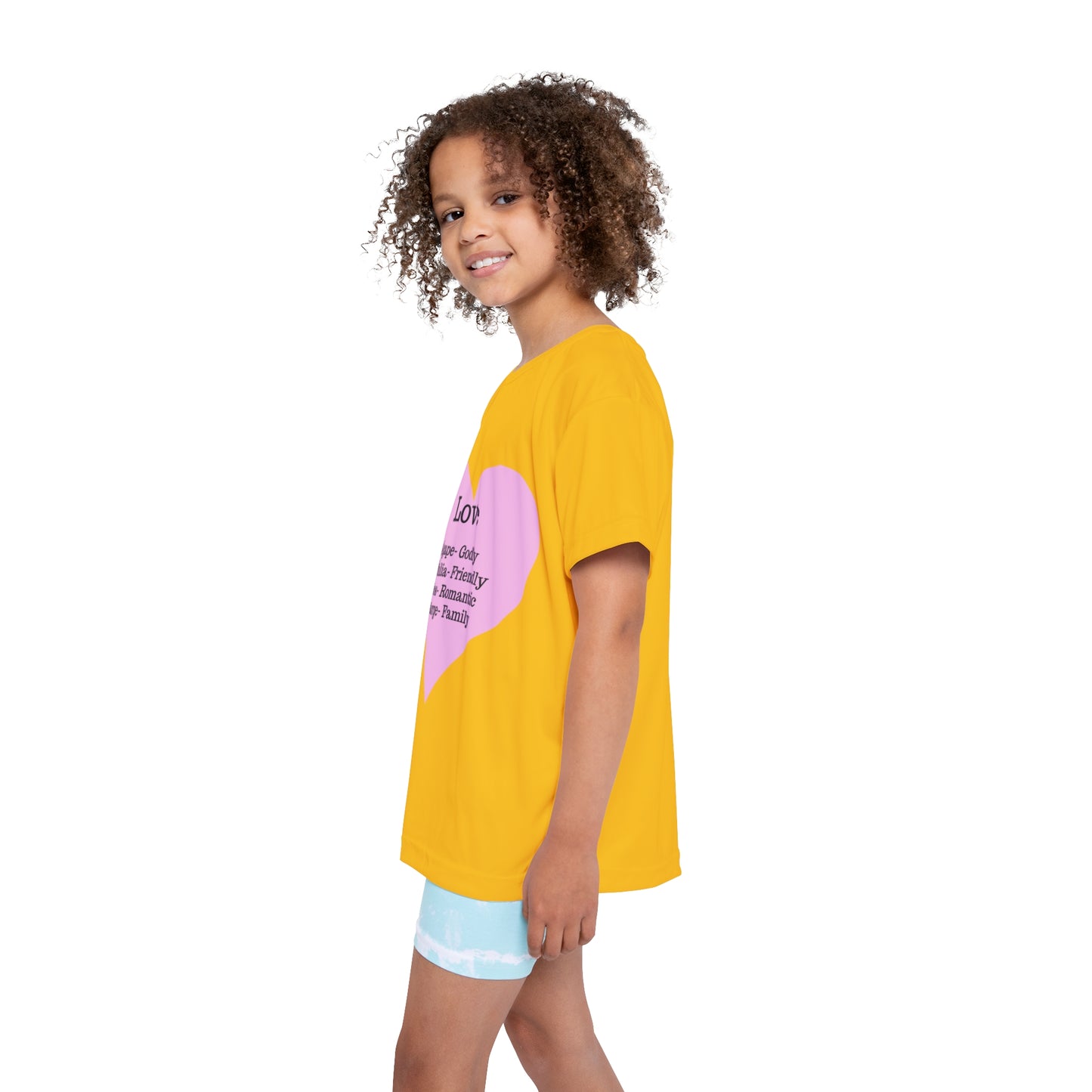 Types of Love Heart Kids Performance Jersey (Yellow)