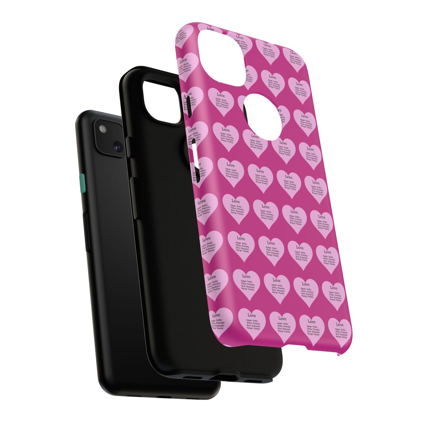 Hearts-A-Flutter Phone Case (iPhone, Google Pixel)(Pink)