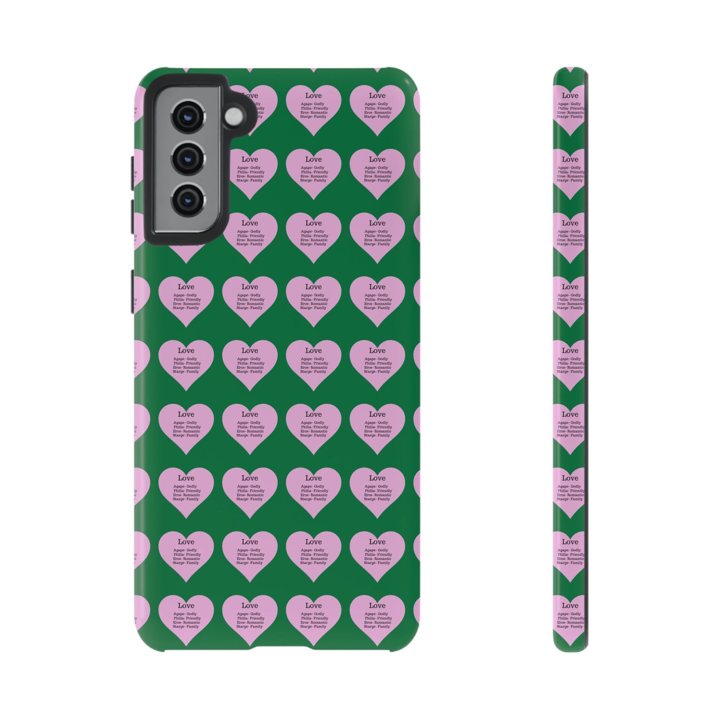 Hearts-A-Flutter Phone Case (Samsung)(Dark green)