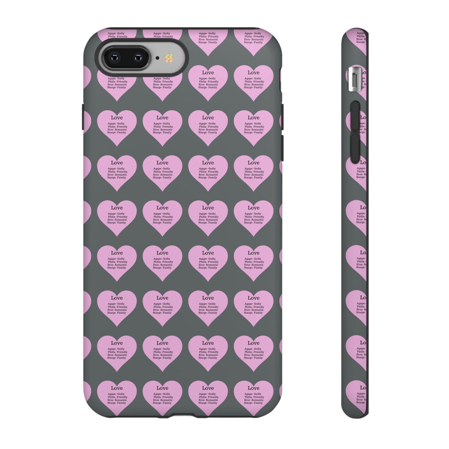 Hearts-A-Flutter Phone Case (iPhone, Google Pixel)(Dark grey)