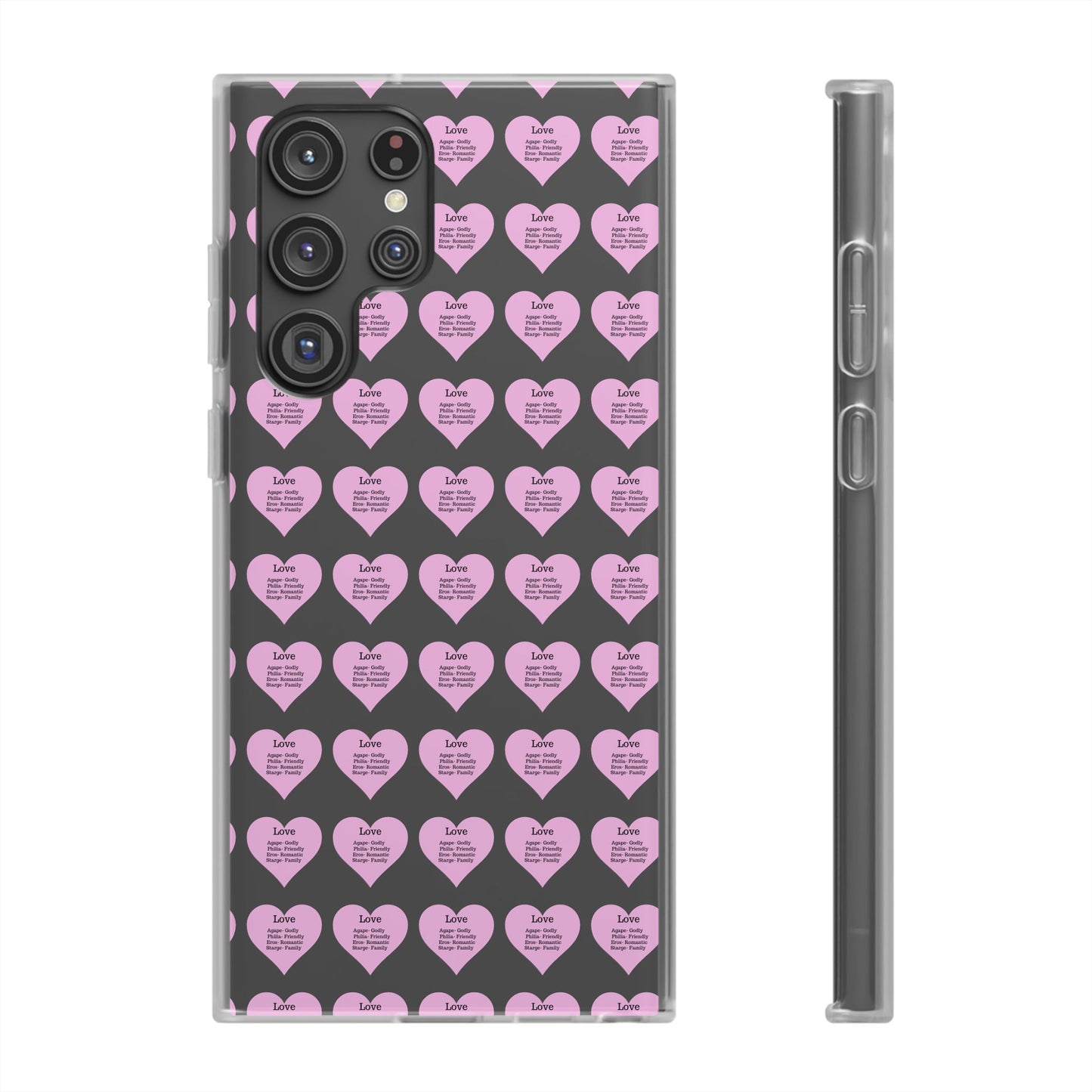 Pink Hearts Transparent Phone Case