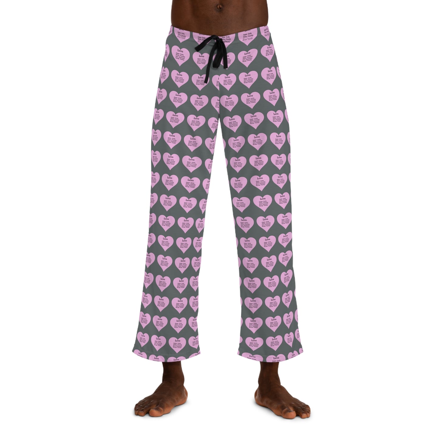 Men's All-Over Print Pajama Pants (Dark Grey)