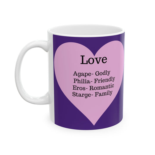 Charming Heart Ceramic Coffee Mug (Purple)