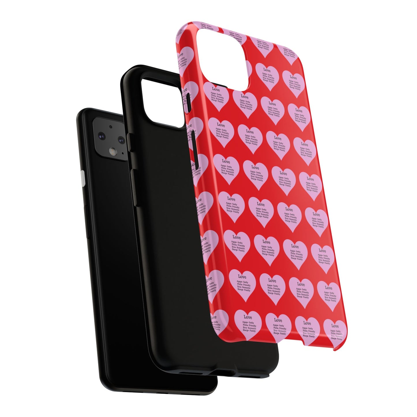Hearts-A-Flutter Phone Case (iPhone, Google Pixel)(Red)