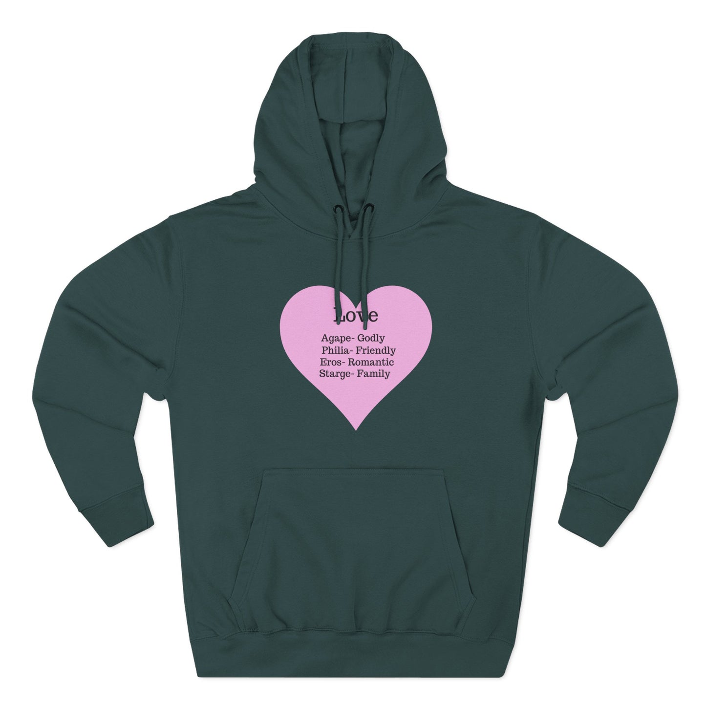 Cozy Heartfelt Love Fleece Hoodie | Soft Three-Panel Everyday Comfort