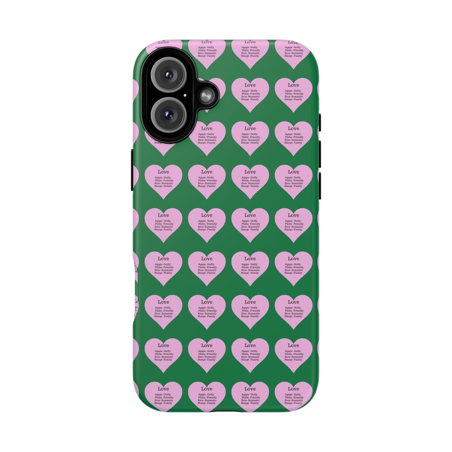Hearts-A-Flutter Phone Case (iPhone, Google Pixel)(Dark green)