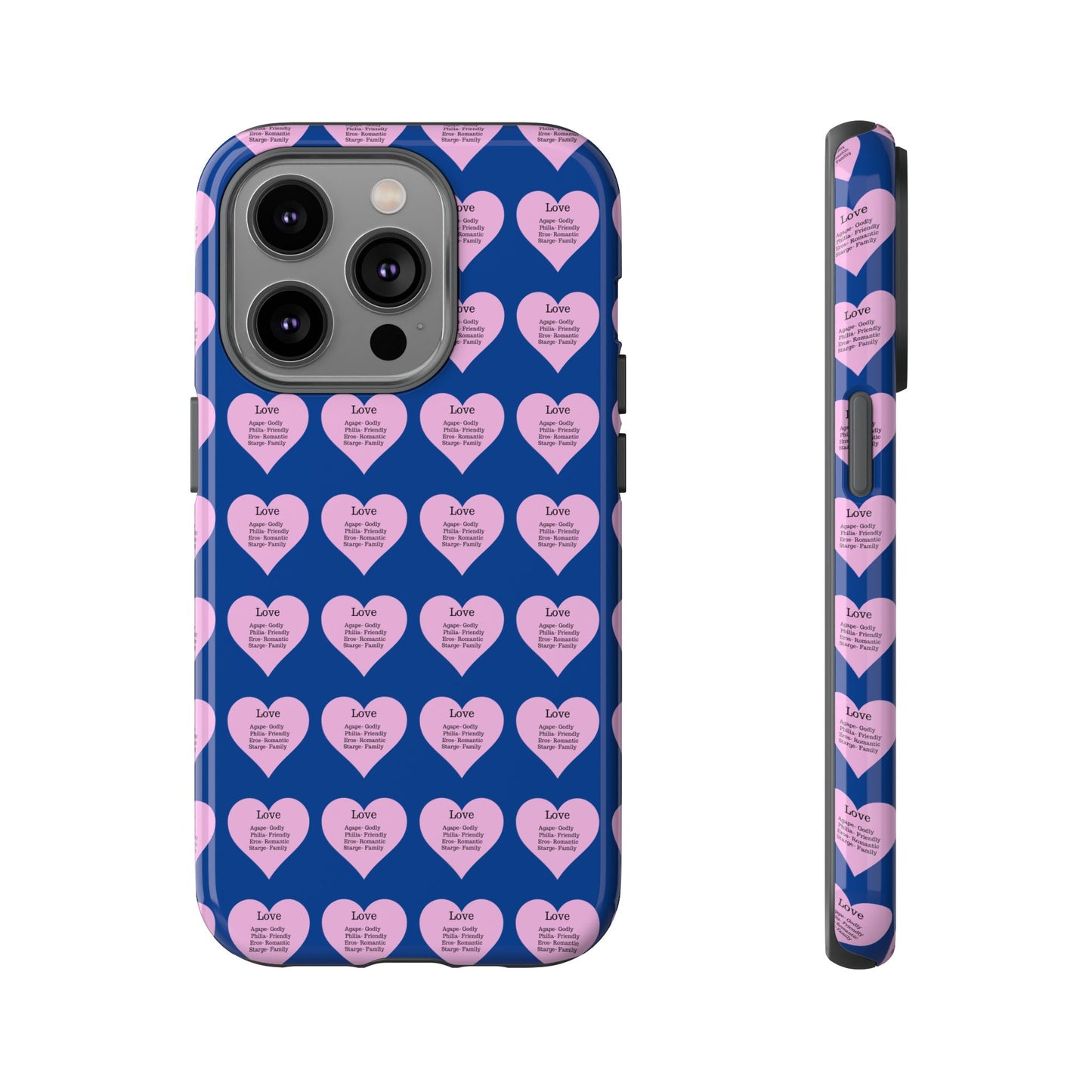 Hearts-A-Flutter Phone Case (iPhone, Google Pixel)(Dark blue)