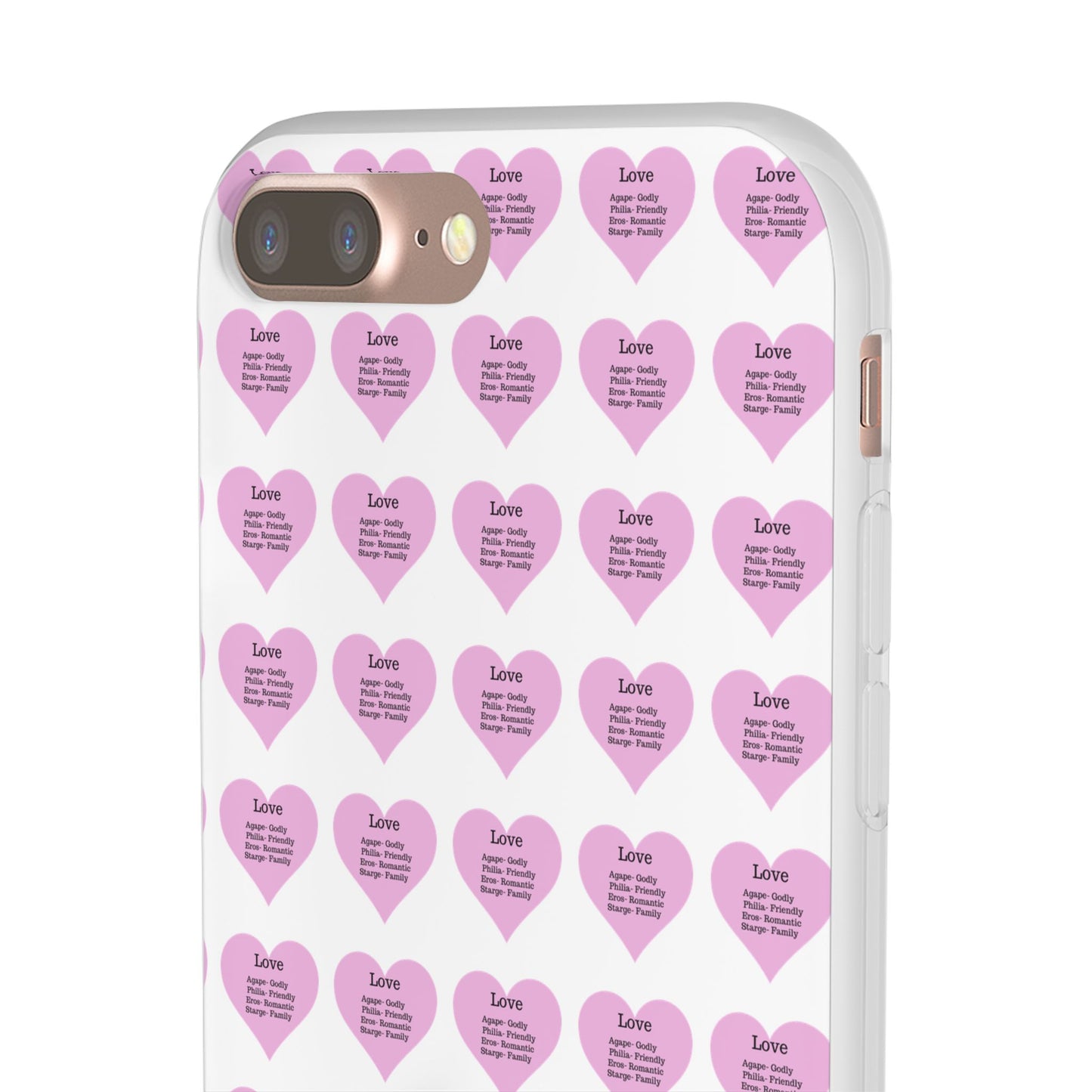 Pink Hearts Transparent Phone Case