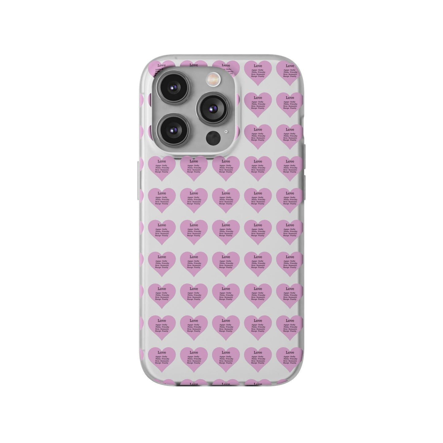 Pink Hearts Transparent Phone Case
