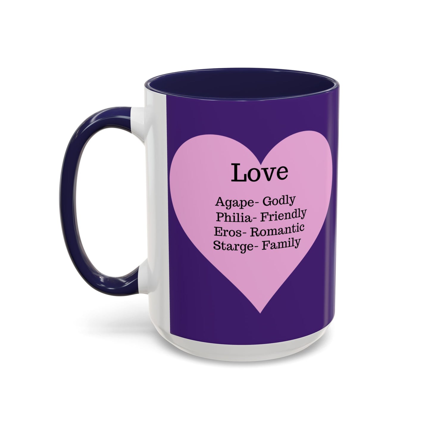 Charming Heart Accent Coffee Mug (Purple)