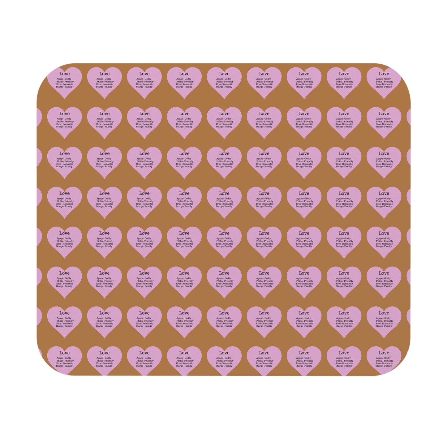 The Four Loves Mouse Pad Pattern Look (Light brown)