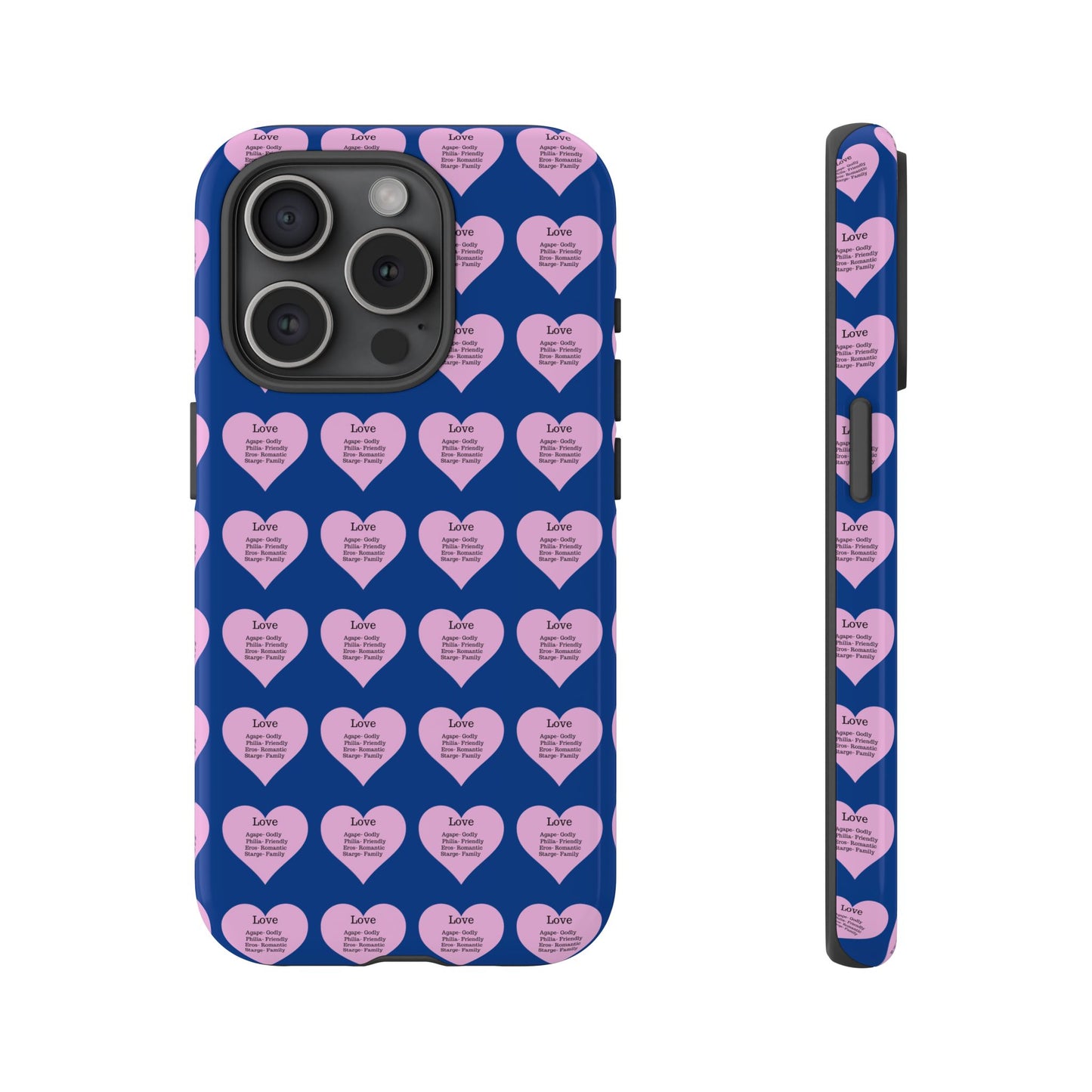 Hearts-A-Flutter Phone Case (iPhone, Google Pixel)(Dark blue)