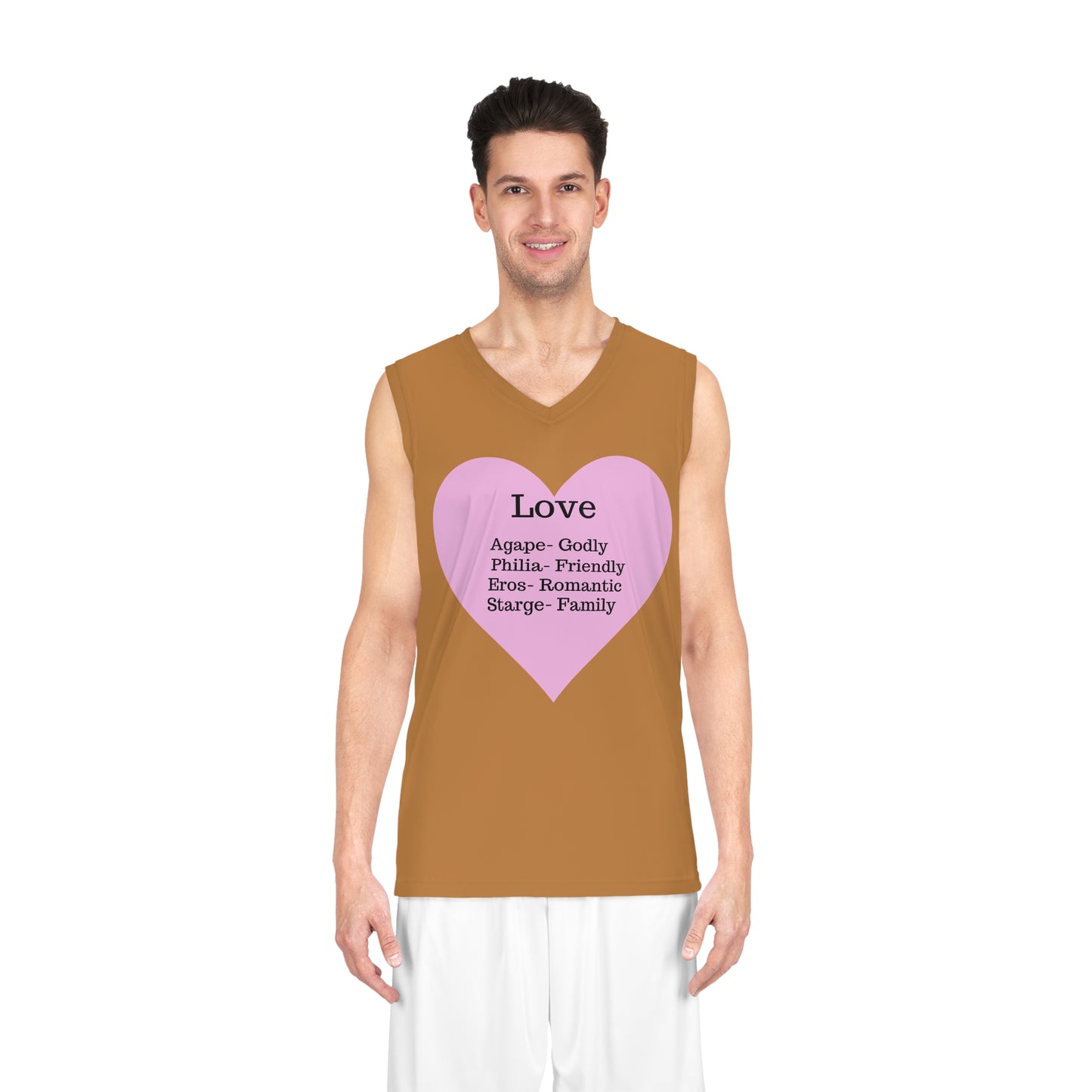 Love Heart Basketball Jersey (Light Brown)